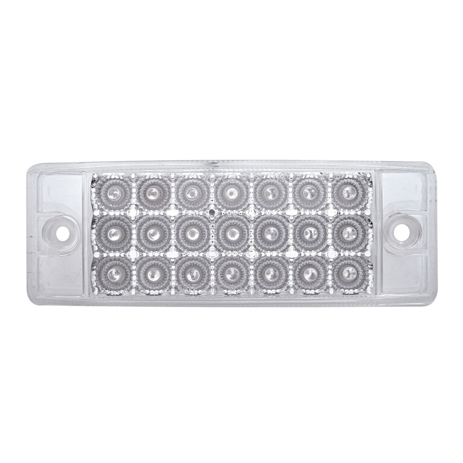 21 LED Reflector Rectangular Clearance/Marker Light - Amber or Red LEDs (Clear Lens)