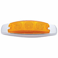 15 LED Rectangular Clearance/Marker Light w/ Bezel - Amber LEDs (Amber Lens)