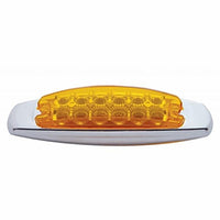 12 LED Reflector Rectangular Clearance/Marker Light w/ Bezel - Amber or Red LEDs (Amber, Red or Clear Lens)