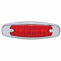 12 LED Reflector Rectangular Clearance/Marker Light w/ Bezel - Amber or Red LEDs (Amber, Red or Clear Lens)