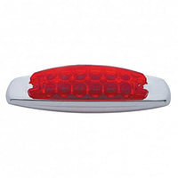 12 LED Reflector Rectangular Clearance/Marker Light w/ Bezel - Amber or Red LEDs (Amber, Red or Clear Lens)