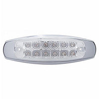 12 LED Reflector Rectangular Clearance/Marker Light w/ Bezel - Amber or Red LEDs (Amber, Red or Clear Lens)