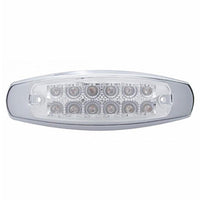 12 LED Reflector Rectangular Clearance/Marker Light w/ Bezel - Amber or Red LEDs (Amber, Red or Clear Lens)