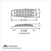 12 LED Reflector Rectangular Clearance/Marker Light w/ Bezel - Amber or Red LEDs (Amber, Red or Clear Lens)