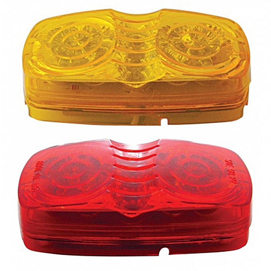 14 LED Reflector Rectangular Clearance/Marker Light - Amber or Red LEDs (Amber or Red Lens)