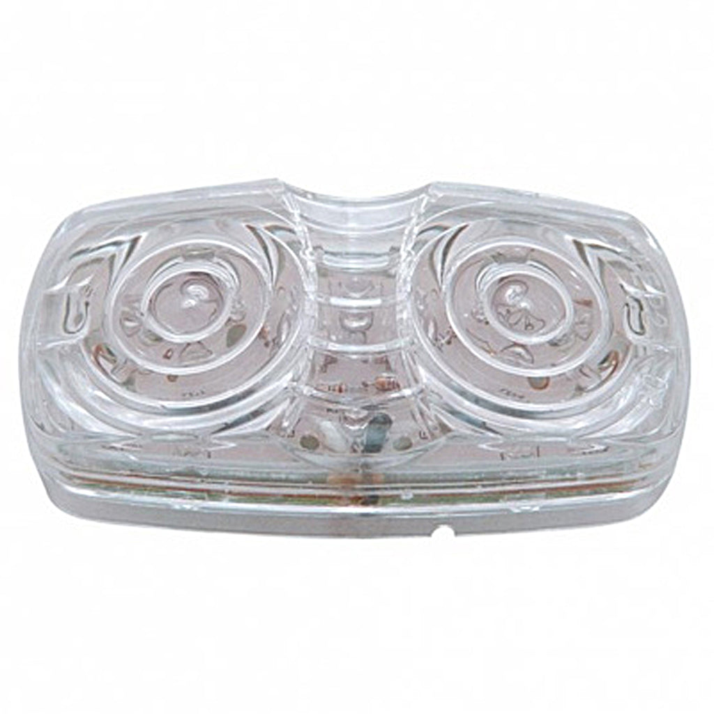 16 LED 4" X 2" Rectangular Clearance/Marker Light - Amber or Red Lens (Clear Lens)