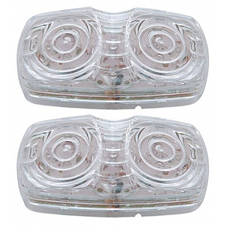 16 LED 4" X 2" Rectangular Clearance/Marker Light - Amber or Red Lens (Clear Lens)