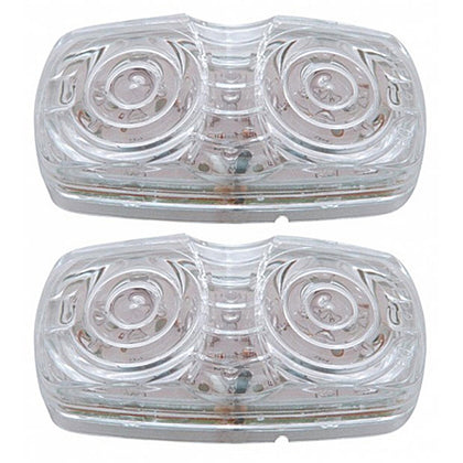 16 LED 4" X 2" Rectangular Clearance/Marker Light - Amber or Red Lens (Clear Lens)