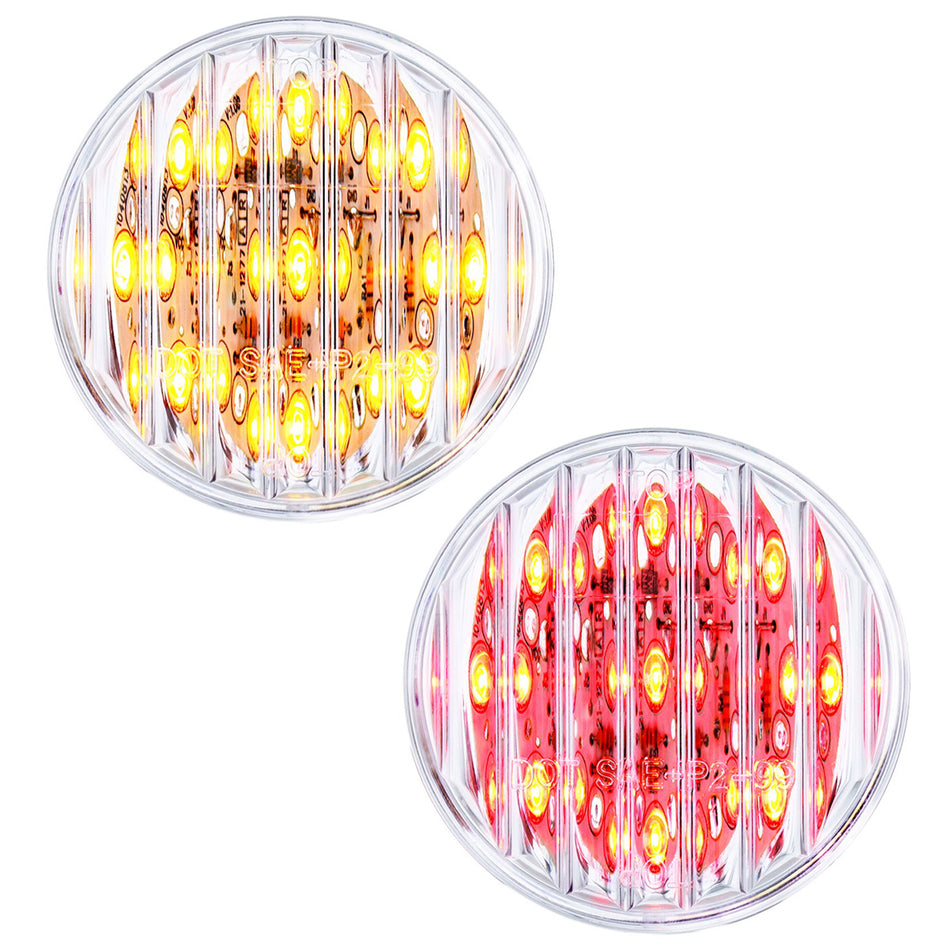 9 LED 2" Round Clearance/Marker Light - Amber or Red LEDs (Clear Lens)
