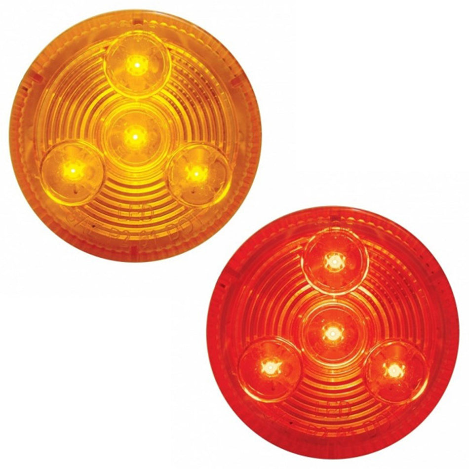 4 LED 2-1/2" Round Low Profile Clearance/Marker Light - Amber or Red LEDs (Amber or Red Lens)