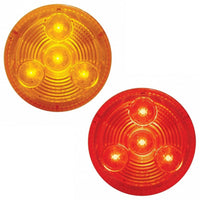 4 LED 2-1/2" Round Low Profile Clearance/Marker Light - Amber or Red LEDs (Amber or Red Lens)