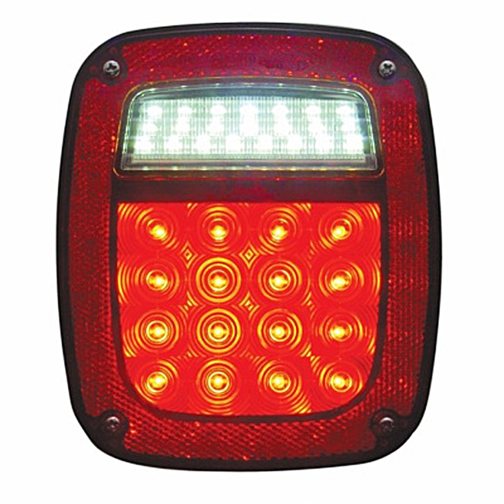 LED Universal Combination Tail Light With or Without License Light - Red LEDs (Red Lens)