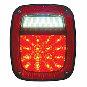 LED Universal Combination Tail Light With or Without License Light - Red LEDs (Red Lens)