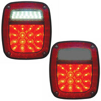 LED Universal Combination Tail Light With or Without License Light - Red LEDs (Red Lens)