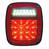 LED Universal Combination Tail Light With or Without License Light - Red LEDs (Red Lens)