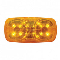12 LED 4" X 2" Rectangular Clearance/Marker Light - Amber LEDs (Amber Lens)