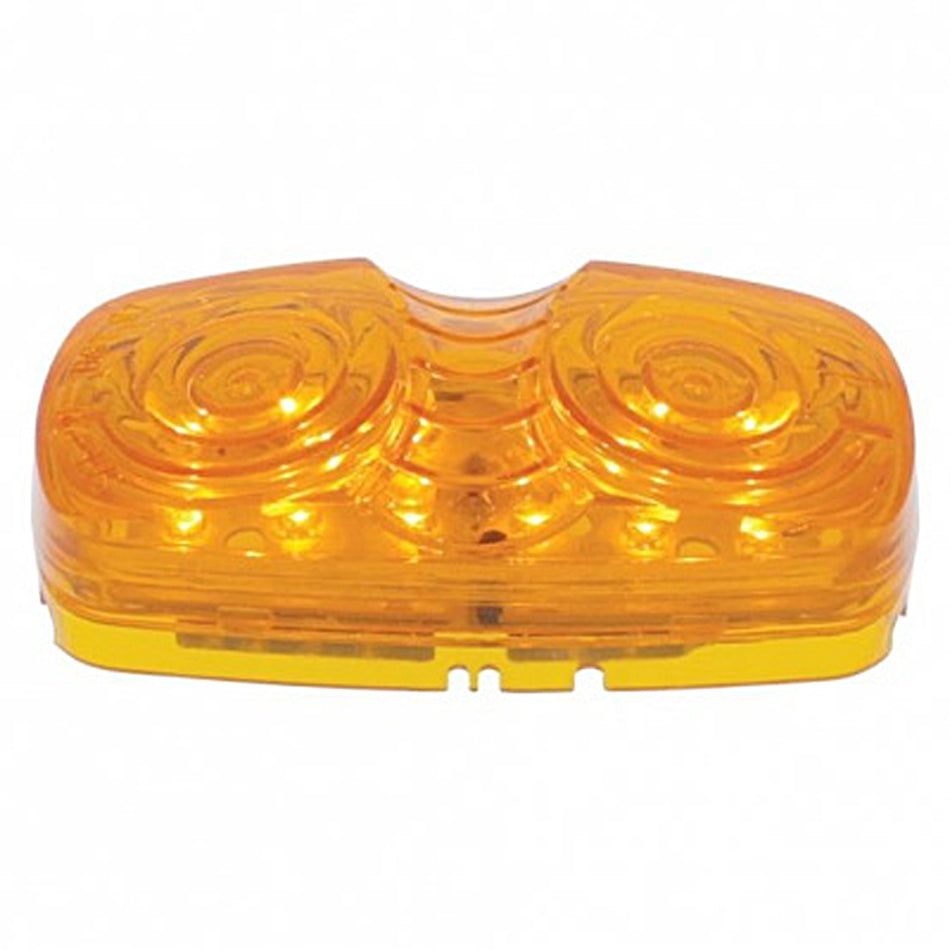 12 LED 4" X 2" Rectangular Clearance/Marker Light - Amber LEDs (Amber Lens)