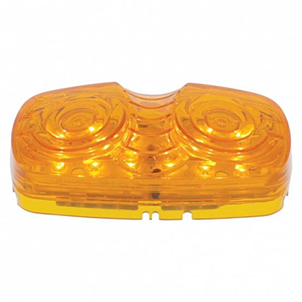 12 LED 4" X 2" Rectangular Clearance/Marker Light - Amber LEDs (Amber Lens)