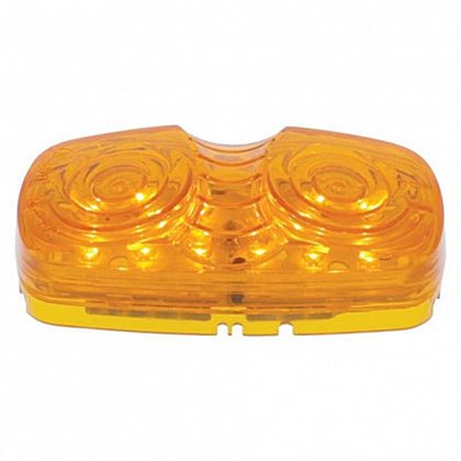 12 LED 4" X 2" Rectangular Clearance/Marker Light - Amber LEDs (Amber Lens)