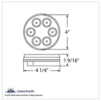United Pacific - 6 LED 4" Back-Up Light - White LEDs (Clear Lens)