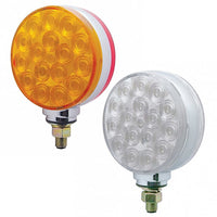 34 LED Single Stud Reflector Double Face Turn Signal Light - Amber & Red LEDs (Amber & Red or Clear Lens)