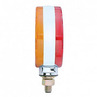 34 LED Single Stud Reflector Double Face Turn Signal Light - Amber & Red LEDs (Amber & Red or Clear Lens)