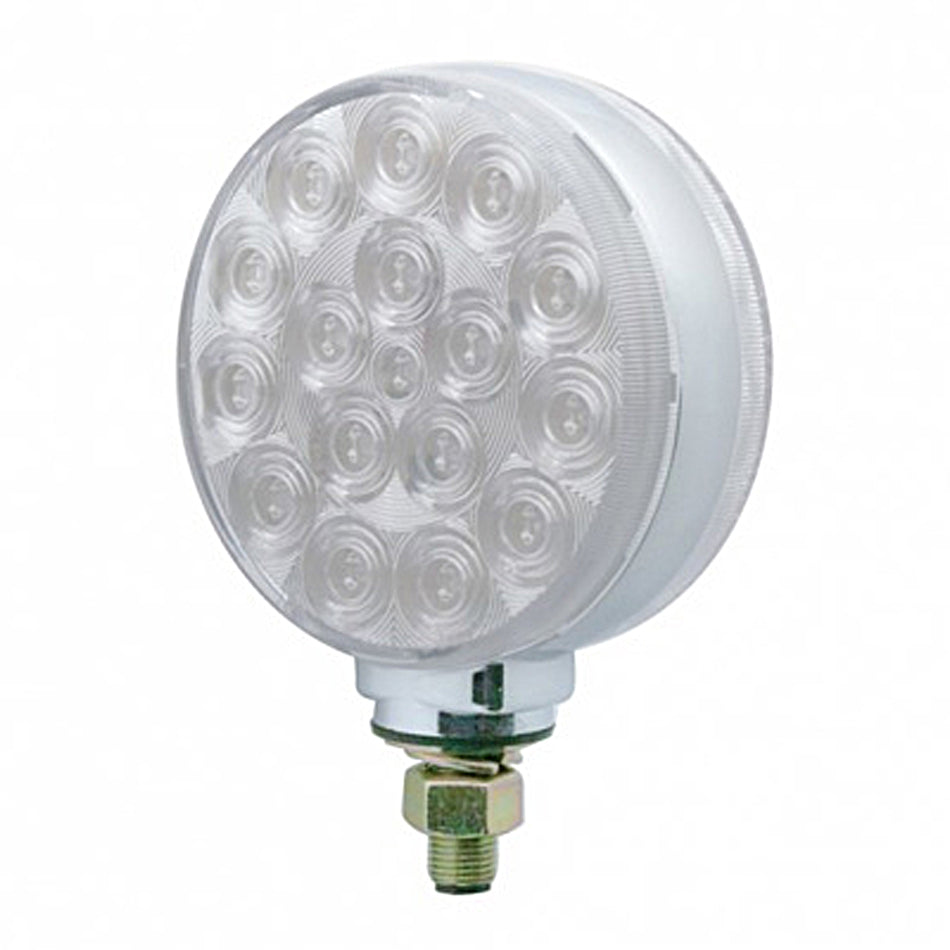 34 LED Single Stud Reflector Double Face Turn Signal Light - Amber & Red LEDs (Amber & Red or Clear Lens)