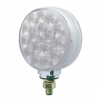 34 LED Single Stud Reflector Double Face Turn Signal Light - Amber & Red LEDs (Amber & Red or Clear Lens)