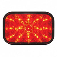 15 LED Rectangular Stop, Turn & Tail Light - Red LEDs (Red or Clear Lens)