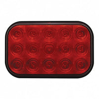15 LED Rectangular Stop, Turn & Tail Light - Red LEDs (Red or Clear Lens)