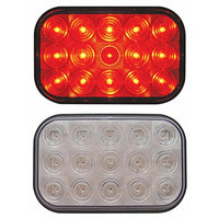 15 LED Rectangular Stop, Turn & Tail Light - Red LEDs (Red or Clear Lens)