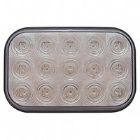 15 LED Rectangular Stop, Turn & Tail Light - Red LEDs (Red or Clear Lens)