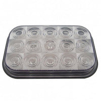 15 LED Rectangular Stop, Turn & Tail Light - Red LEDs (Red or Clear Lens)