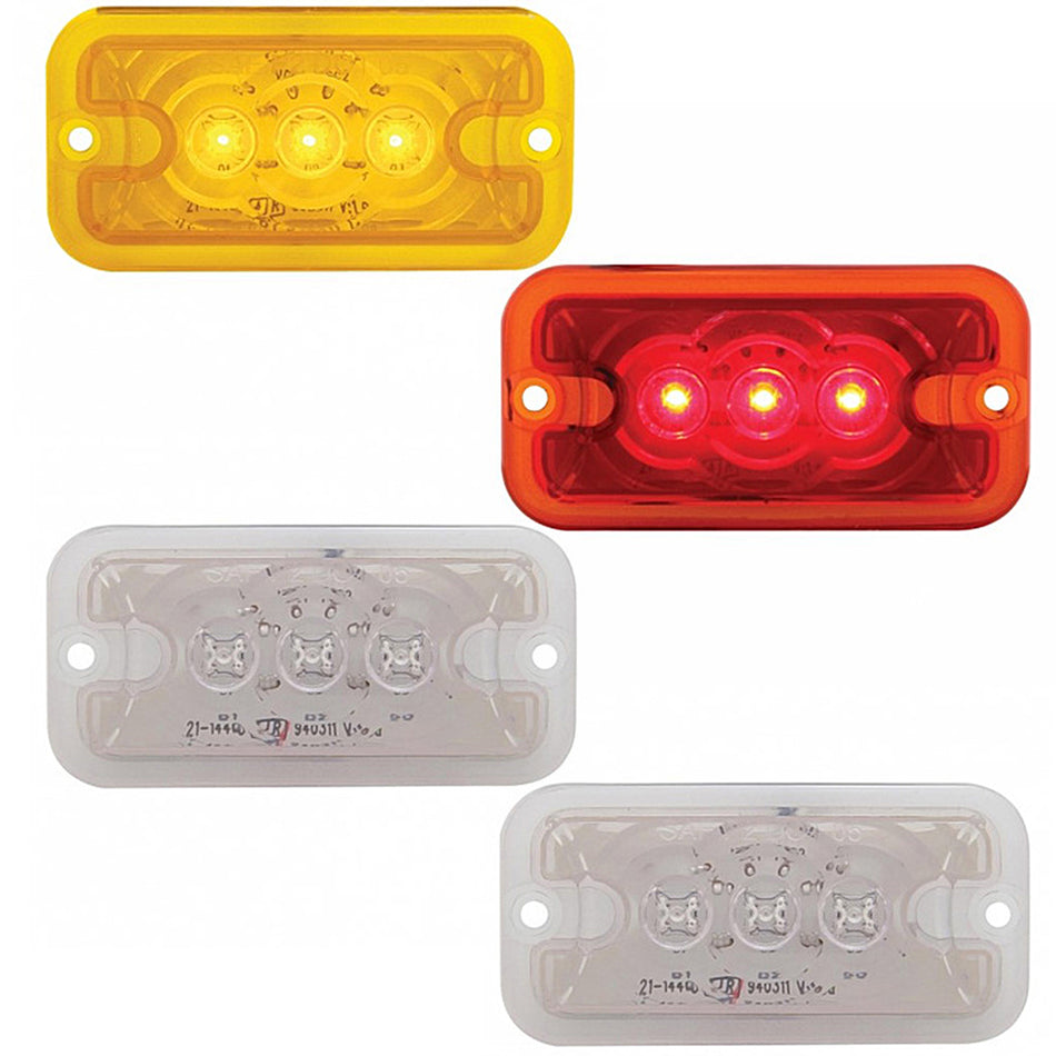 3 LED Clearance Marker Light - Amber or Red LEDs (Amber, Red or Clear Lens)