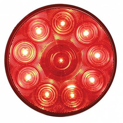United Pacific - 10 LED 4" Round Stop, Turn & Tail Light - Red LEDs (Red Lens)