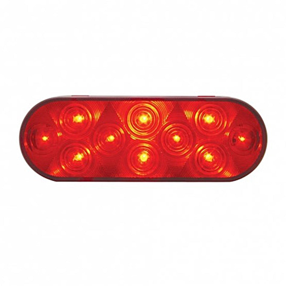 United Pacific - 10 LED 6" Oval Stop, Turn & Tail Light - Red LEDs (Red or Clear Lens)