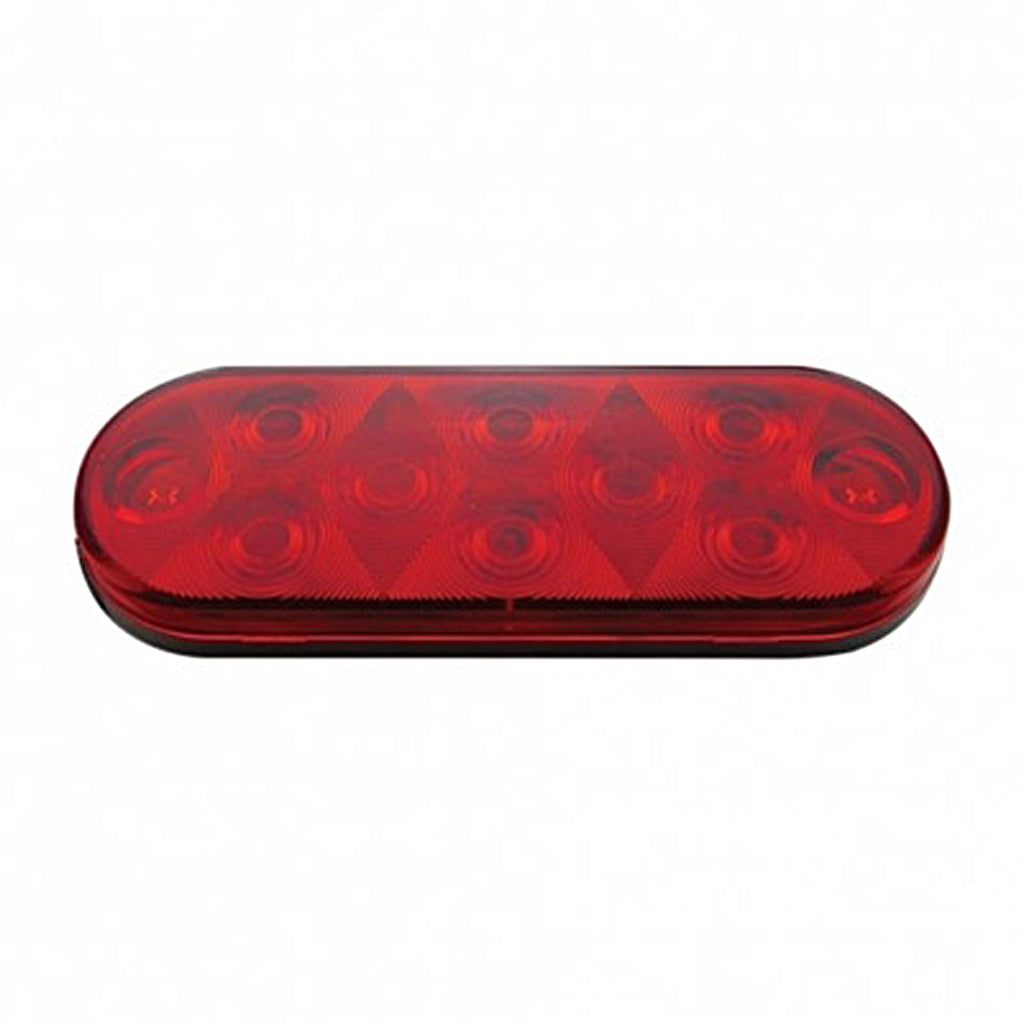 United Pacific - 10 LED 6" Oval Stop, Turn & Tail Light - Red LEDs (Red or Clear Lens)