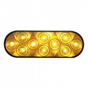 United Pacific - 10 LED 6" Oval Turn Signal Light - Amber LEDs (Amber or Clear Lens)