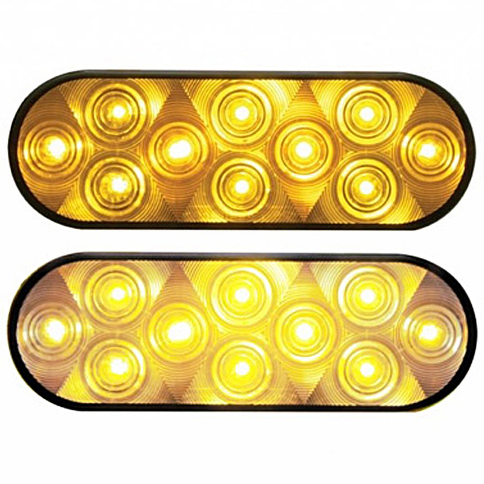 United Pacific - 10 LED 6" Oval Turn Signal Light - Amber LEDs (Amber or Clear Lens)