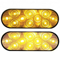United Pacific - 10 LED 6" Oval Turn Signal Light - Amber LEDs (Amber or Clear Lens)