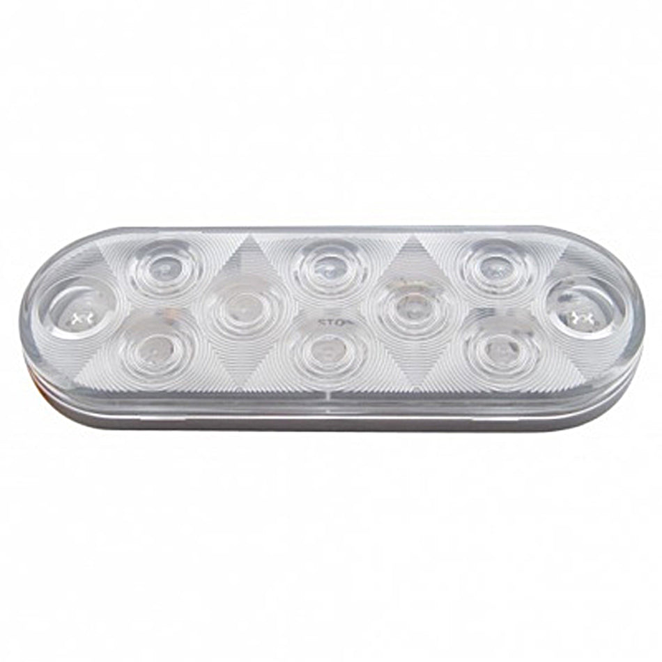United Pacific - 10 LED 6" Oval Stop, Turn & Tail Light - Red LEDs (Red or Clear Lens)