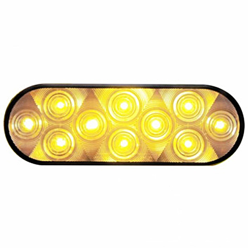 United Pacific - 10 LED 6" Oval Turn Signal Light - Amber LEDs (Amber or Clear Lens)