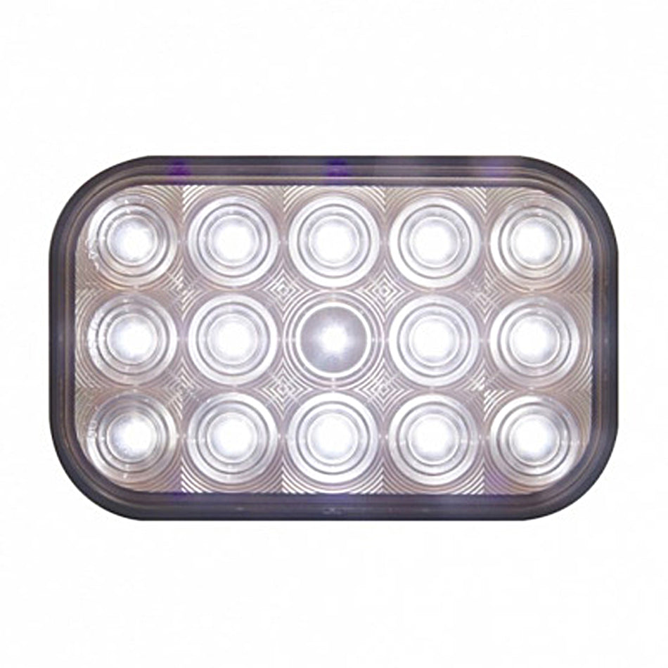 United Pacific - 15 LED Rectangular Back-Up Light - White LEDs (Clear Lens)