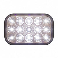 United Pacific - 15 LED Rectangular Back-Up Light - White LEDs (Clear Lens)