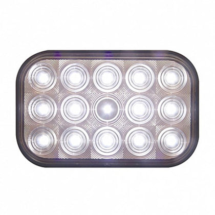 United Pacific - 15 LED Rectangular Back-Up Light - White LEDs (Clear Lens)