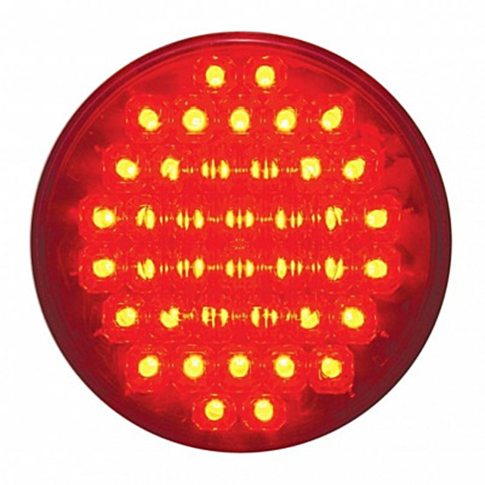 40 LED 4" Round Stop, Turn & Tail Light - Red LEDs (Red or Clear Lens)