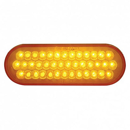 40 LED Oval Turn Signal Light - Amber LEDs (Amber Lens)
