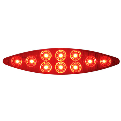 10 LED "Cat's Eye" Stop, Turn & Tail Light - Red LEDs (Red Lens)