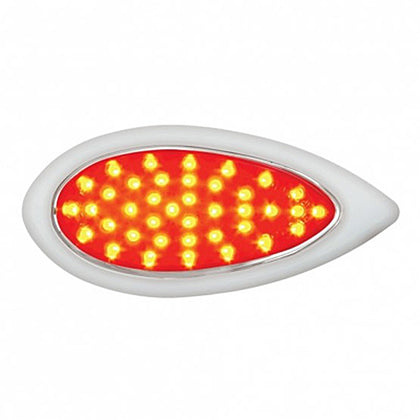 39 LED "Teardrop" Stop, Turn & Tail Light With Plastic Bezel - Red LEDs (Red Lens)