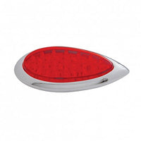 39 LED "Teardrop" Stop, Turn & Tail Light With Plastic Bezel - Red LEDs (Red Lens)